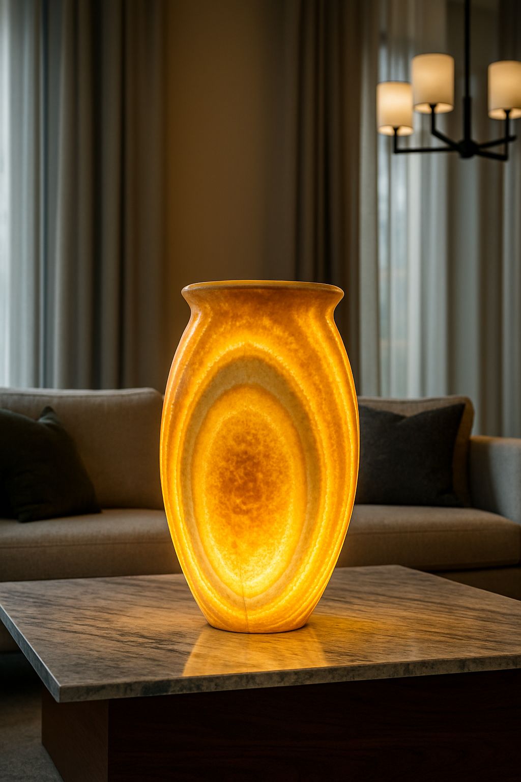 Stunning Natural Alabaster Handmade table lamp