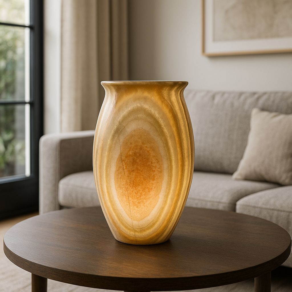 Stunning Natural Alabaster Handmade table lamp