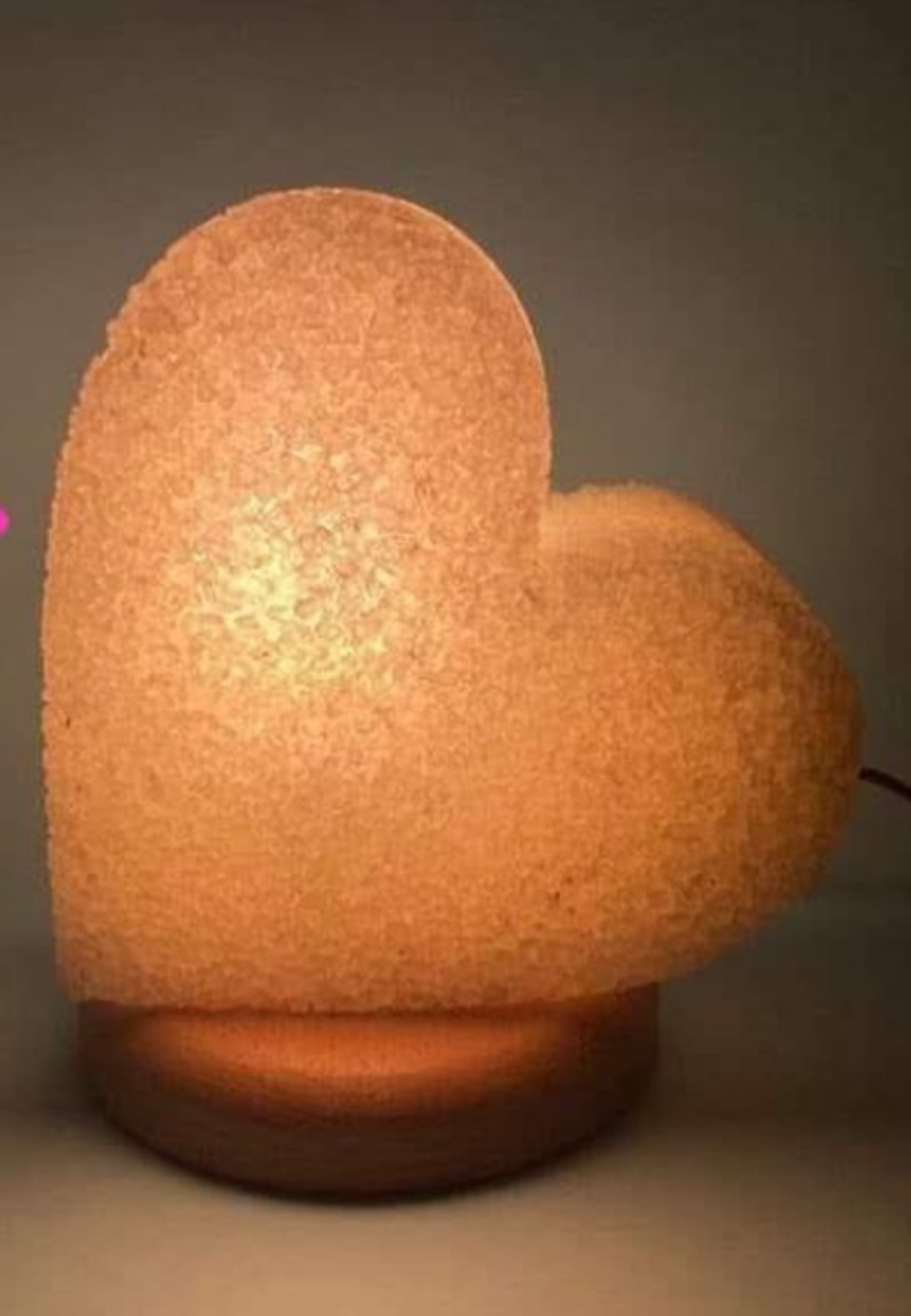 Healing Natural Pure Salt Handmade Table Lamp (Love)