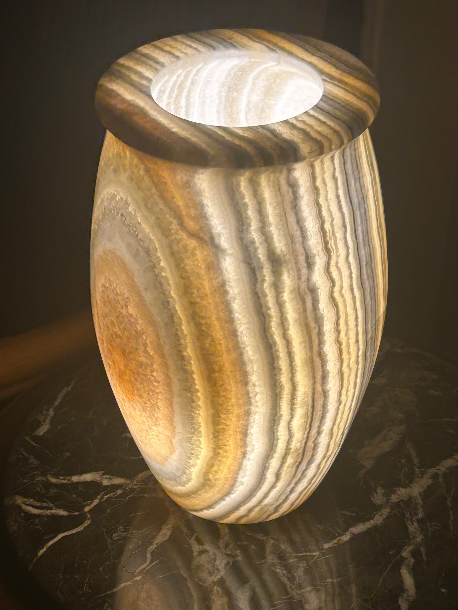 Stunning Natural Alabaster Handmade table lamp