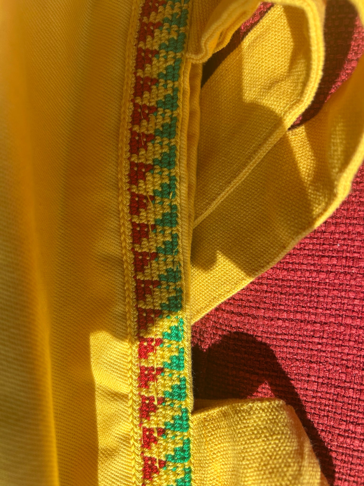 Handmade Embroidered Tote Bag , yellow