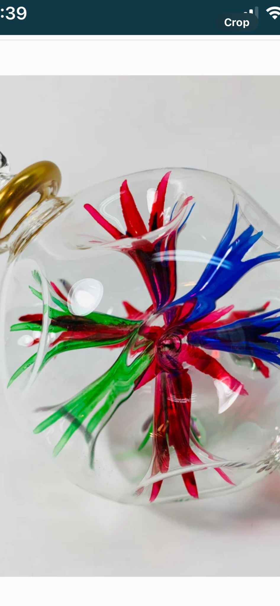 Large size 3.4' Handmade Pyrex Christmas Ornament