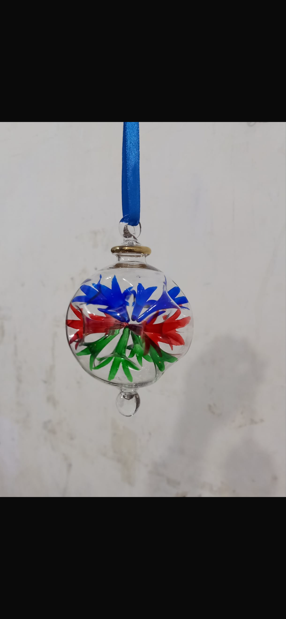 Large size 3.4' Handmade Pyrex Christmas Ornament