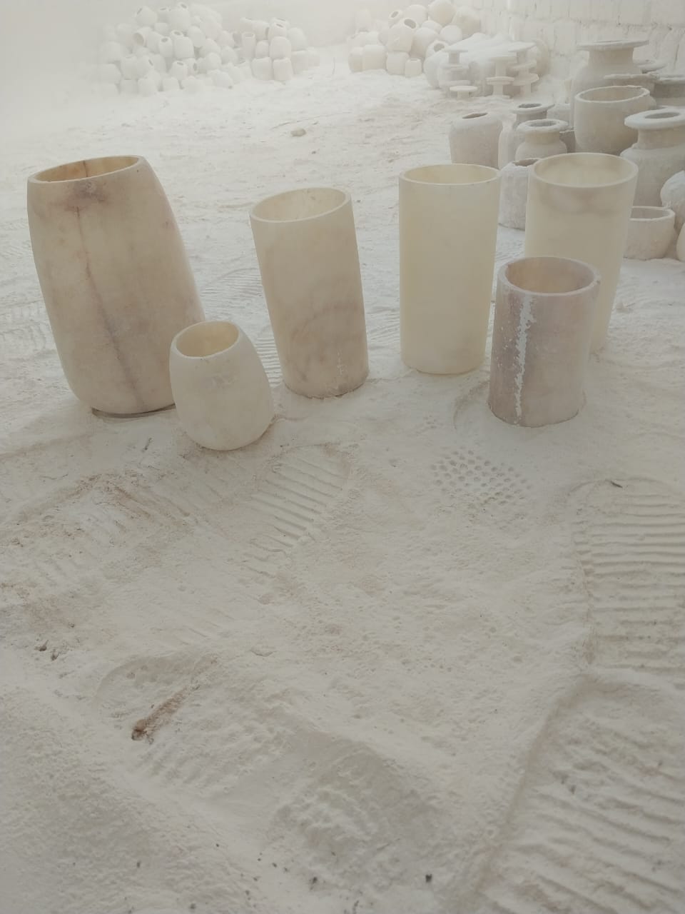 Rare white Natural Stone Alabaster Table lamp