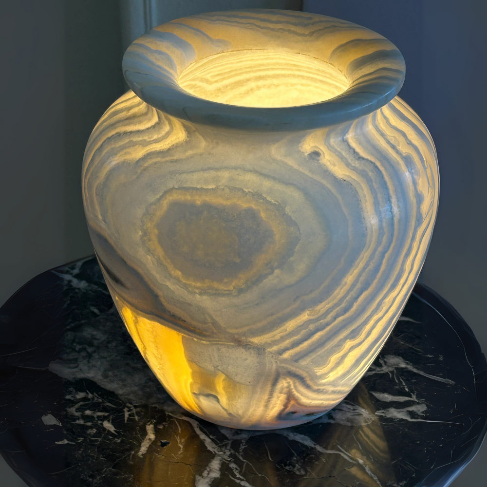 Stunning Natural Alabaster Handmade table lamp Style 3