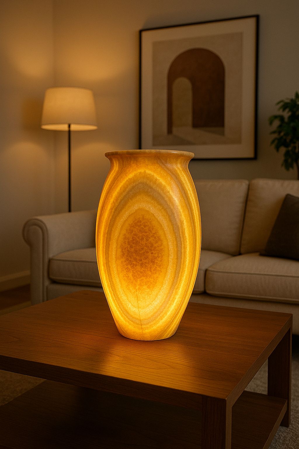 Stunning Natural Alabaster Handmade table lamp