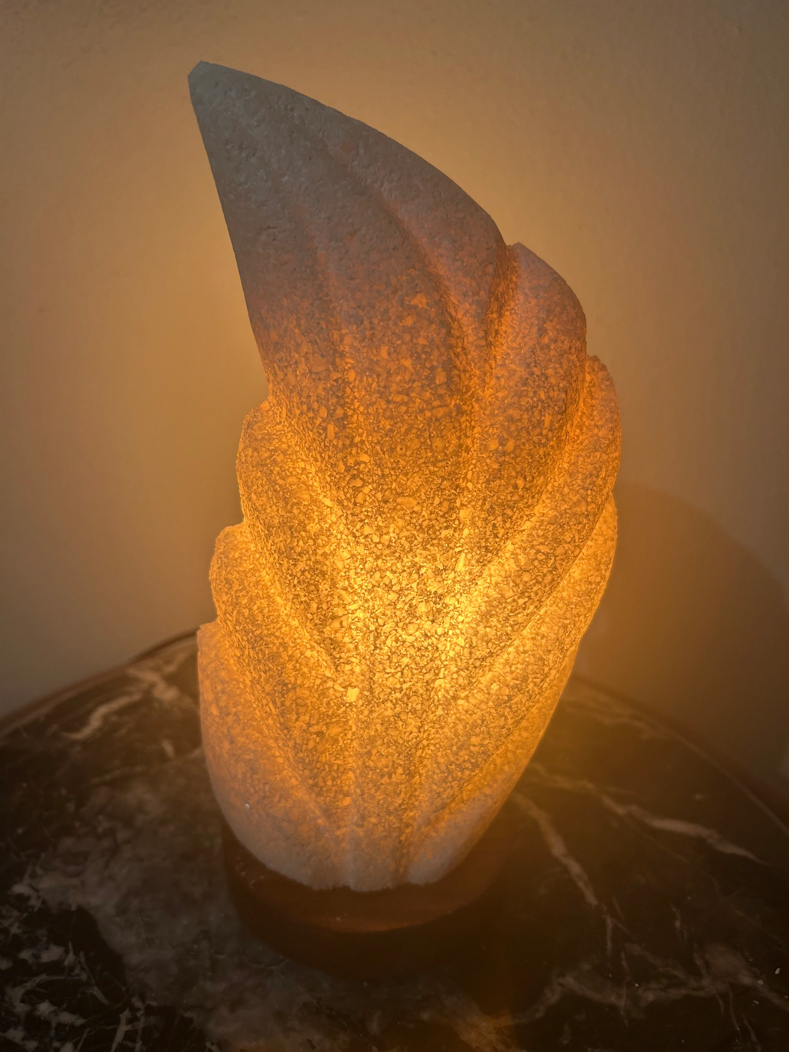 Beautiful Healing Natural Pure Salt Handmade Lamp - Leaf